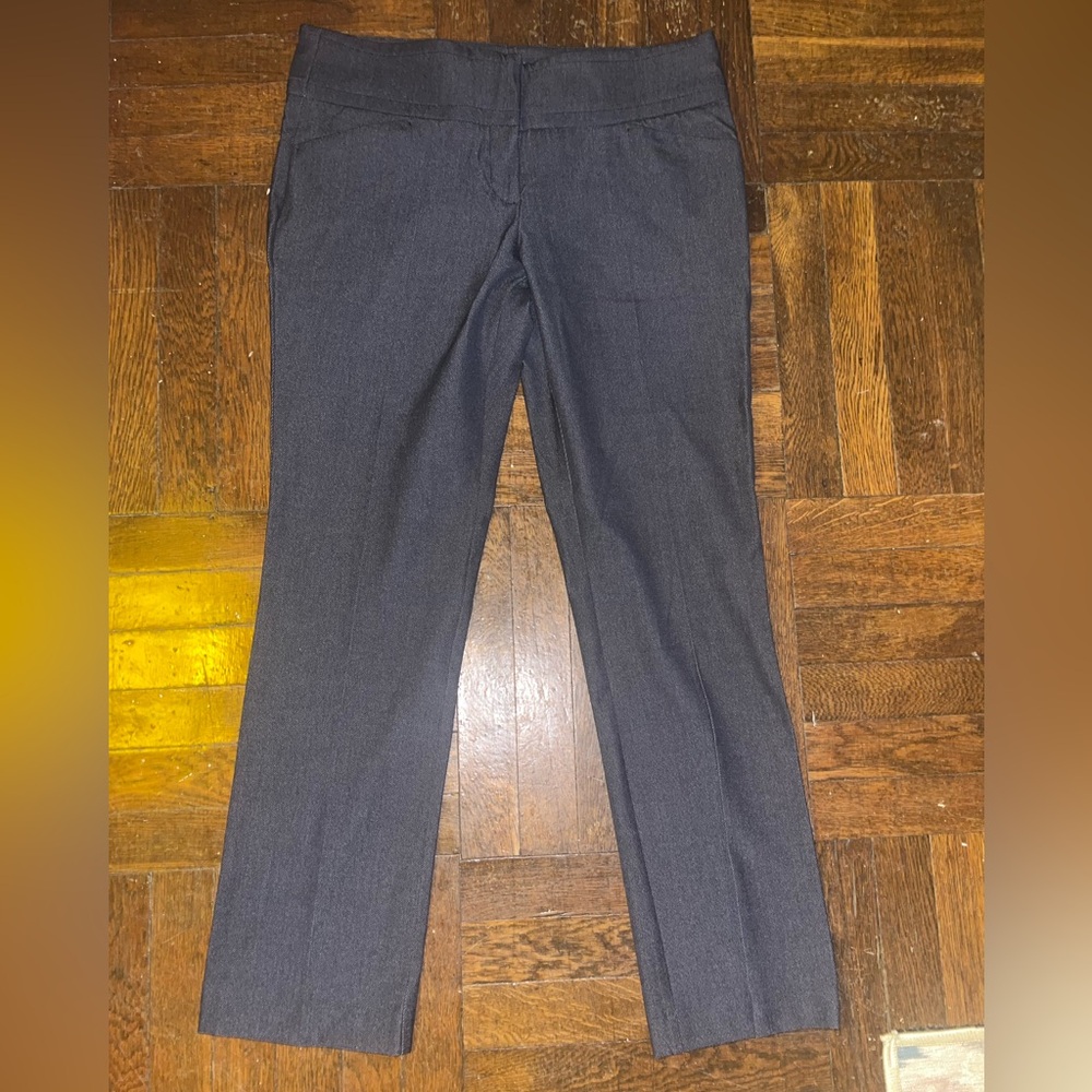 Stretch straight leg trousers with pleated leg